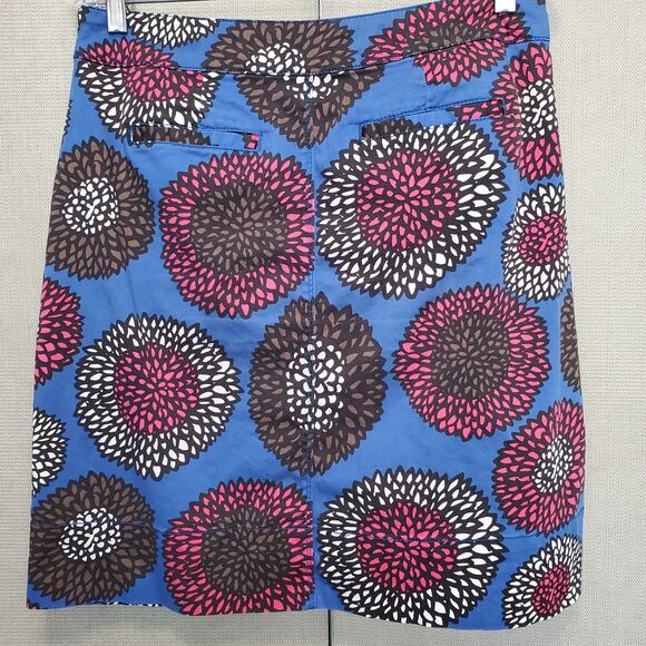 Boden Cotton Blend Blue Sunflower Print Side-Zip A-Line Skirt Size US 8L - Picture 3 of 7